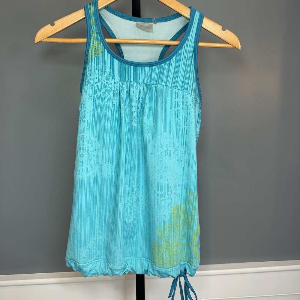 Athleta Printed Tinker Tank‎ Top Bali Blue Medallion Blur, XS, Yoga Workout Run